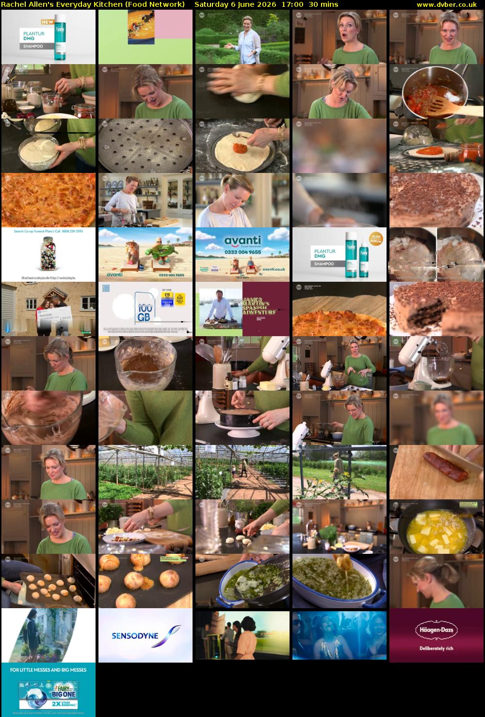 Rachel Allen's Everyday Kitchen (Food Network) Saturday 6 June 2026 17:00 - 17:30
