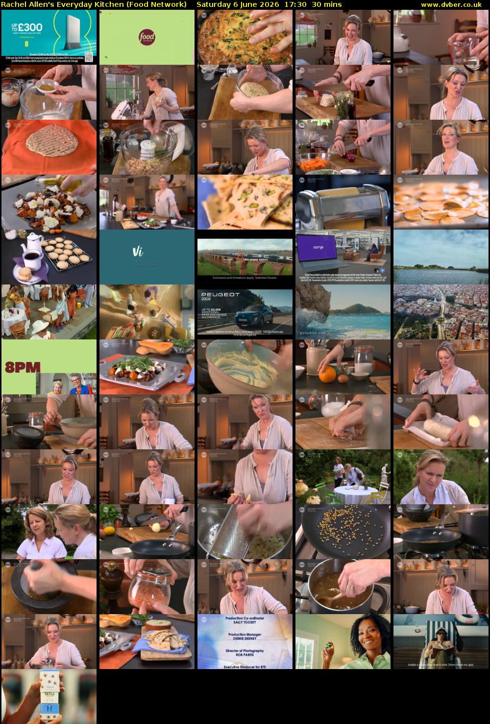 Rachel Allen's Everyday Kitchen (Food Network) Saturday 6 June 2026 17:30 - 18:00