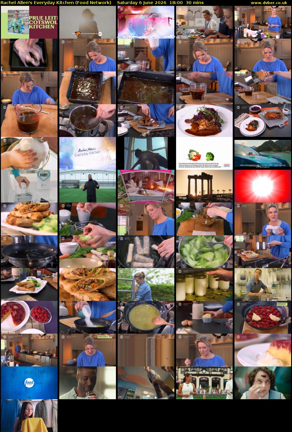 Rachel Allen's Everyday Kitchen (Food Network) Saturday 6 June 2026 18:00 - 18:30