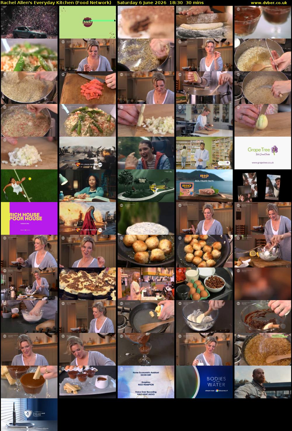 Rachel Allen's Everyday Kitchen (Food Network) Saturday 6 June 2026 18:30 - 19:00