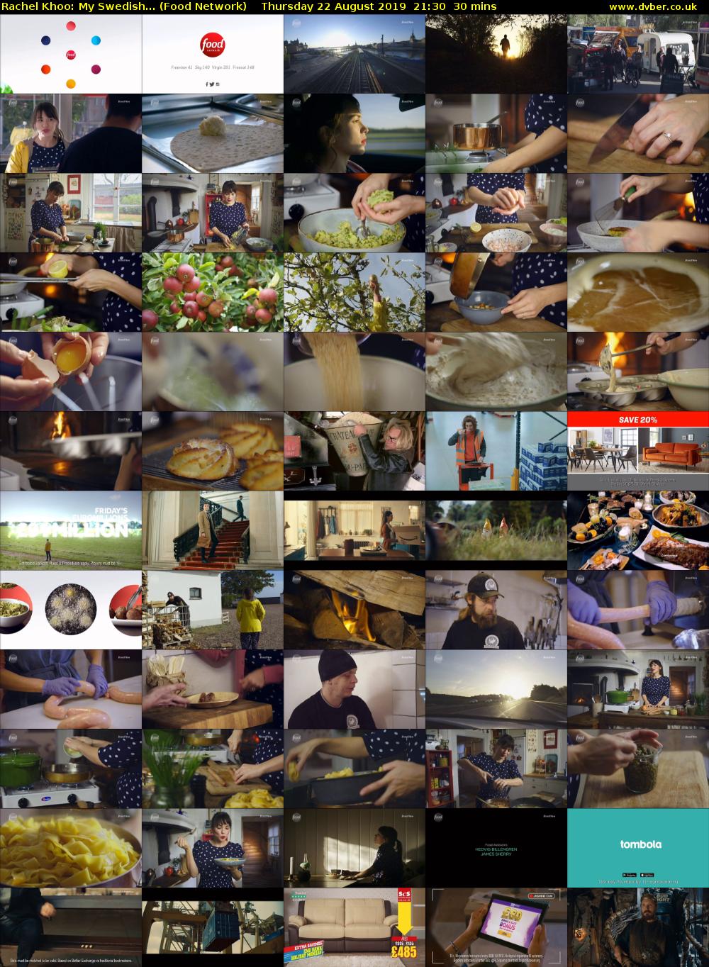 Rachel Khoo: My Swedish... (Food Network) Thursday 22 August 2019 21:30 - 22:00