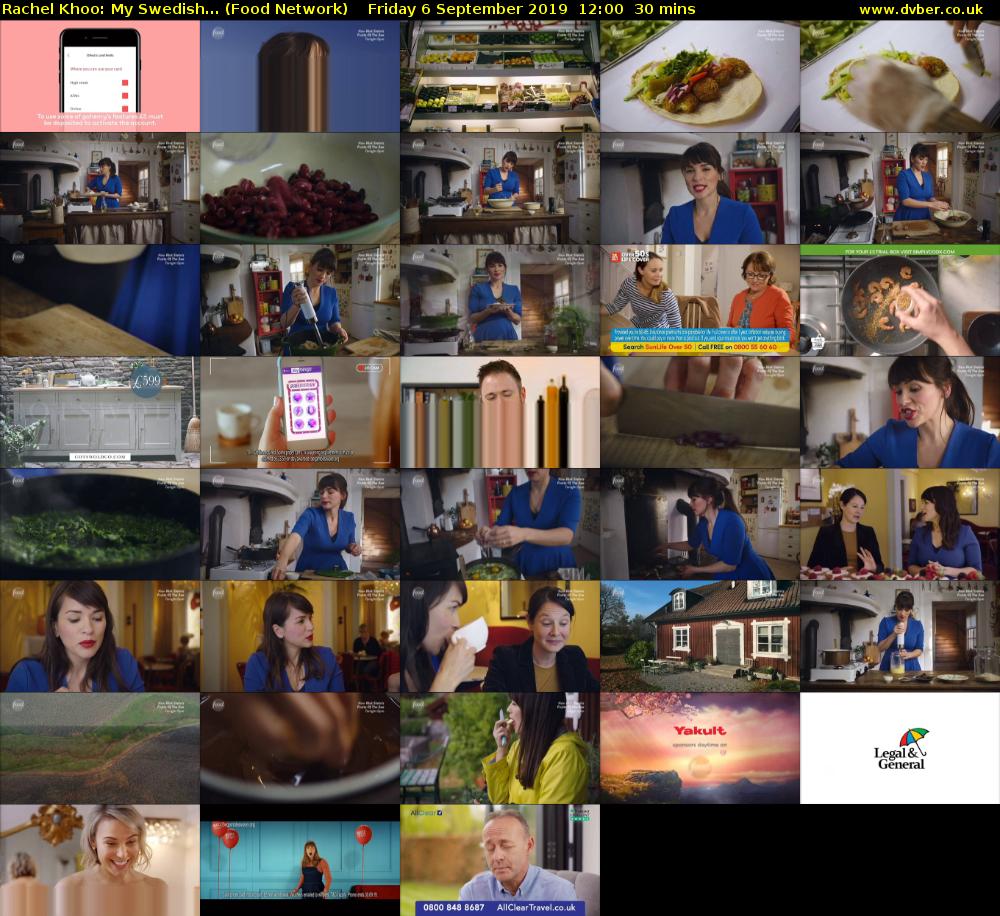 Rachel Khoo: My Swedish... (Food Network) Friday 6 September 2019 12:00 - 12:30