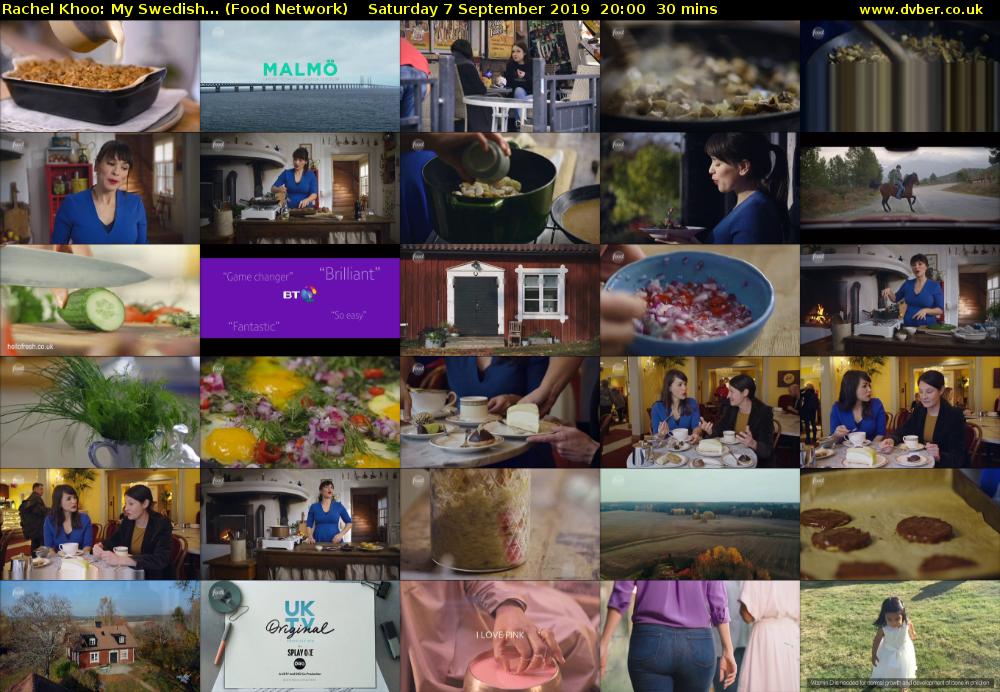 Rachel Khoo: My Swedish... (Food Network) Saturday 7 September 2019 20:00 - 20:30