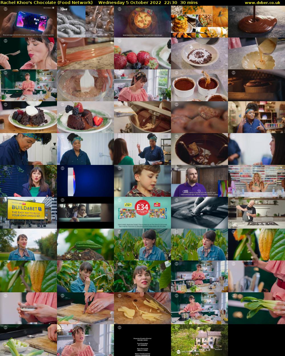 Rachel Khoo's Chocolate (Food Network) Wednesday 5 October 2022 22:30 - 23:00