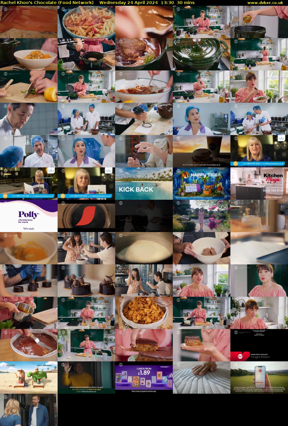 Rachel Khoo's Chocolate (Food Network) Wednesday 24 April 2024 13:30 - 14:00