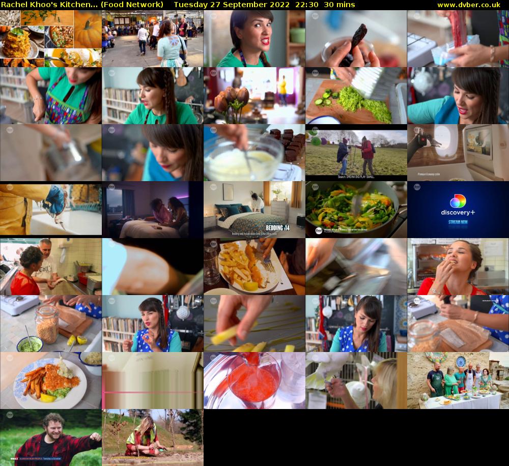 Rachel Khoo's Kitchen... (Food Network) Tuesday 27 September 2022 22:30 - 23:00