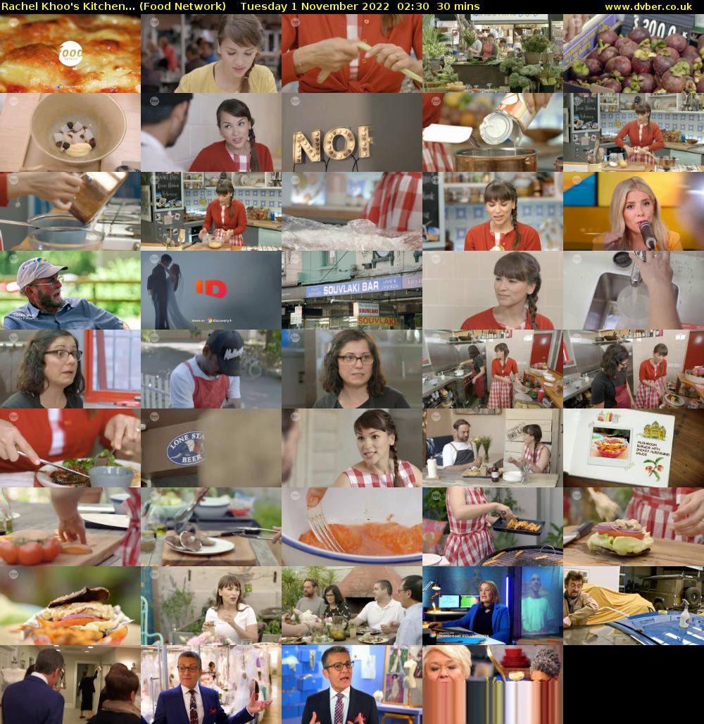 Rachel Khoo's Kitchen... (Food Network) Tuesday 1 November 2022 02:30 - 03:00