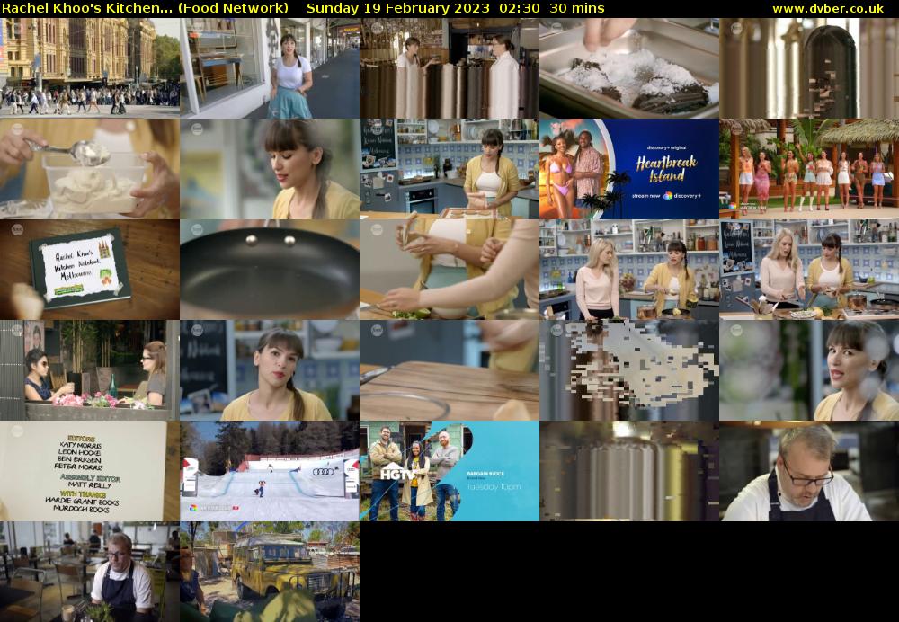 Rachel Khoo's Kitchen... (Food Network) Sunday 19 February 2023 02:30 - 03:00