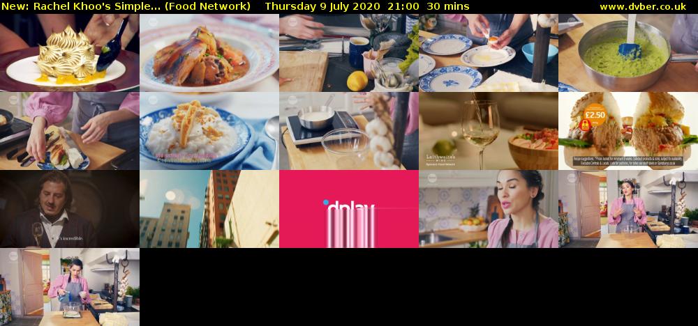 Rachel Khoo's Simple... (Food Network) Thursday 9 July 2020 21:00 - 21:30