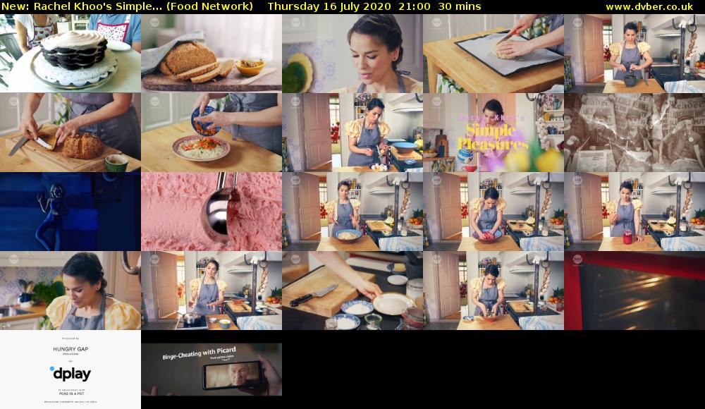 Rachel Khoo's Simple... (Food Network) Thursday 16 July 2020 21:00 - 21:30
