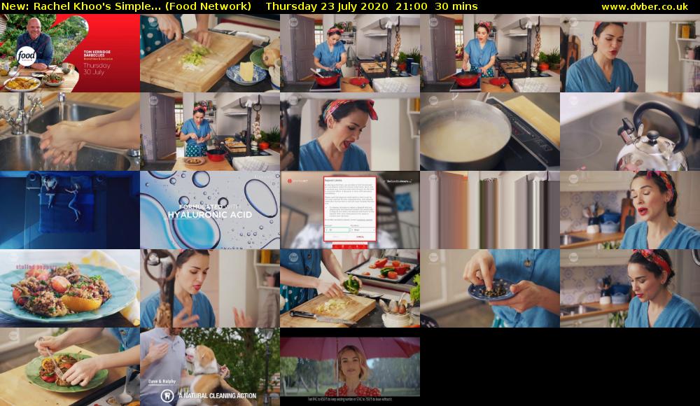 Rachel Khoo's Simple... (Food Network) Thursday 23 July 2020 21:00 - 21:30