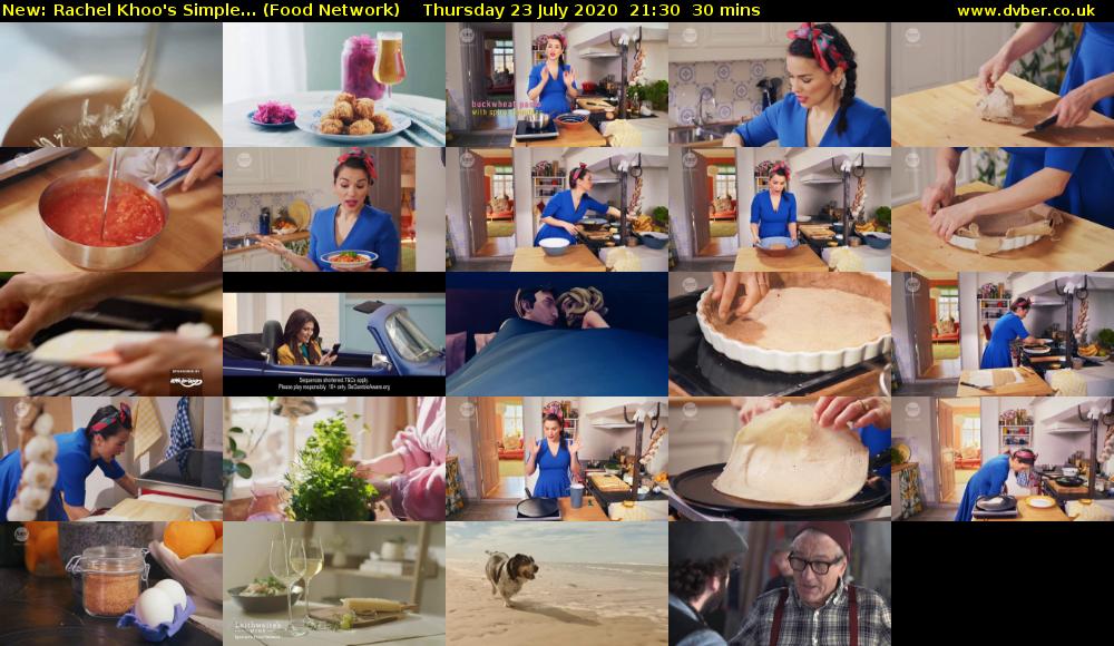 Rachel Khoo's Simple... (Food Network) Thursday 23 July 2020 21:30 - 22:00