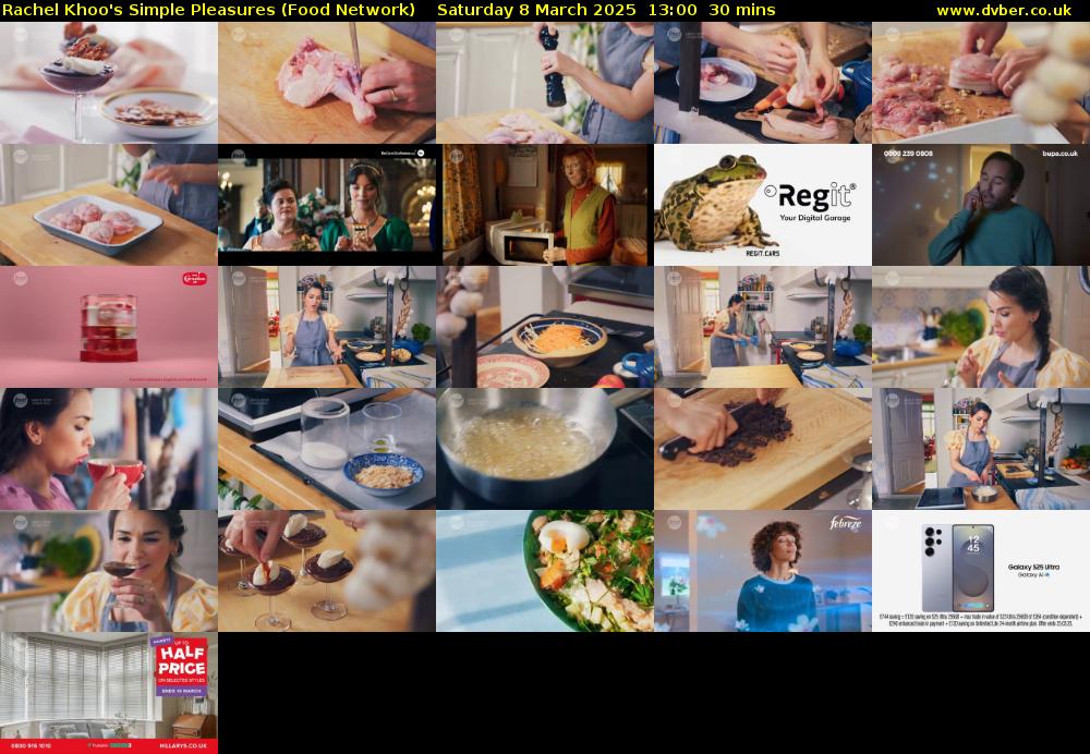 Rachel Khoo's Simple Pleasures (Food Network) Saturday 8 March 2025 13:00 - 13:30