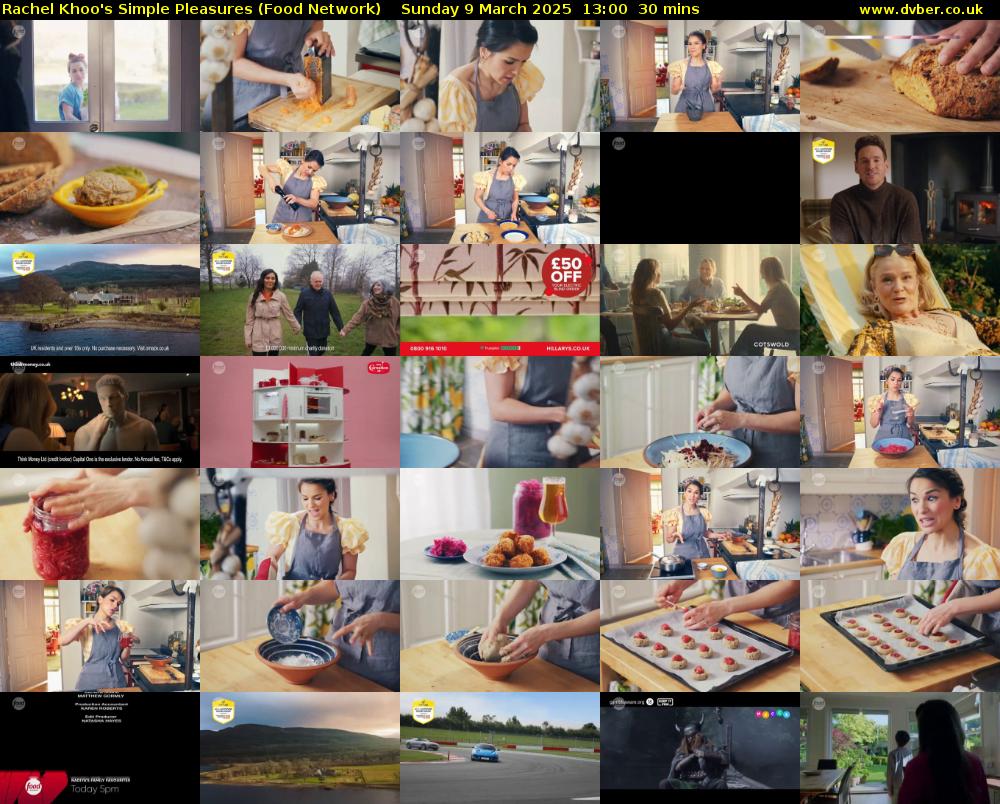 Rachel Khoo's Simple Pleasures (Food Network) Sunday 9 March 2025 13:00 - 13:30