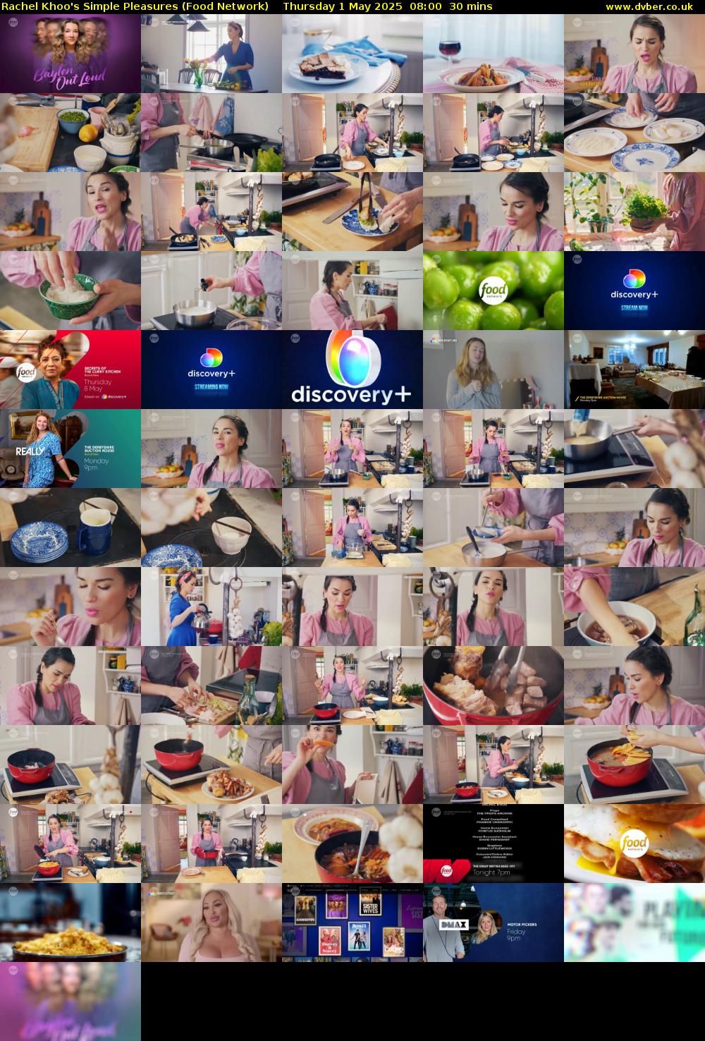 Rachel Khoo's Simple Pleasures (Food Network) Thursday 1 May 2025 08:00 - 08:30