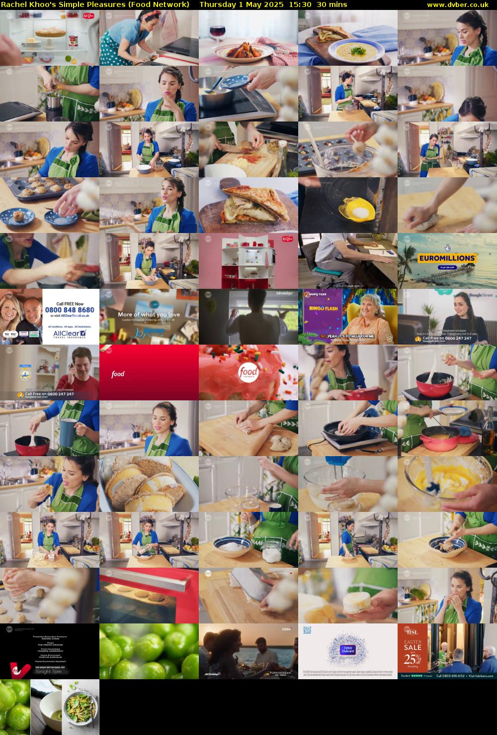 Rachel Khoo's Simple Pleasures (Food Network) Thursday 1 May 2025 15:30 - 16:00
