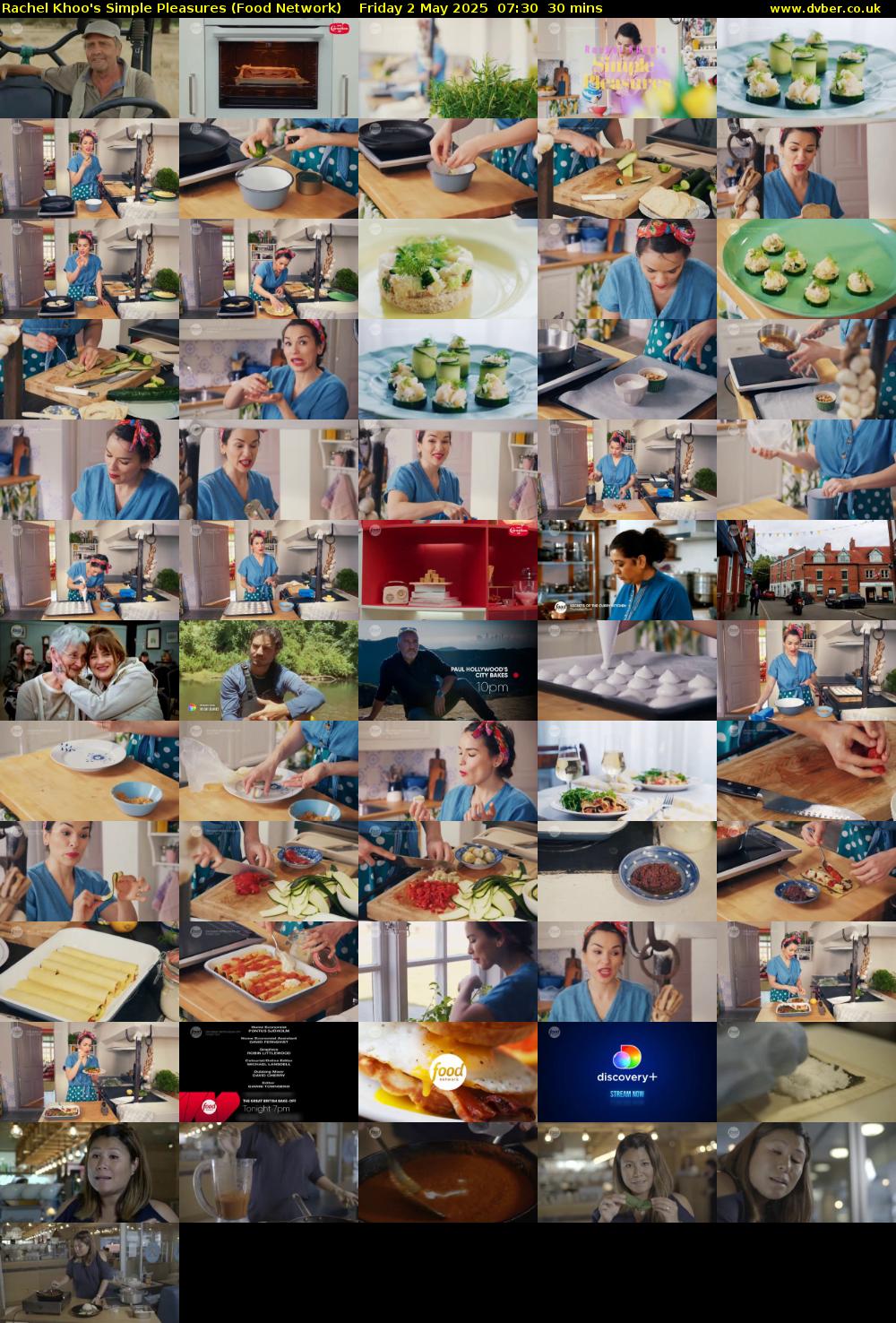 Rachel Khoo's Simple Pleasures (Food Network) Friday 2 May 2025 07:30 - 08:00