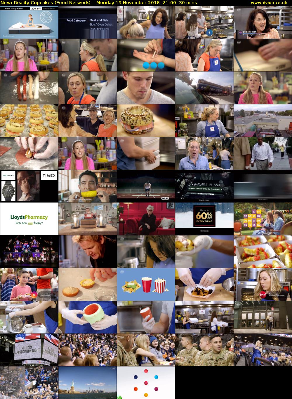 Reality Cupcakes (Food Network) Monday 19 November 2018 21:00 - 21:30