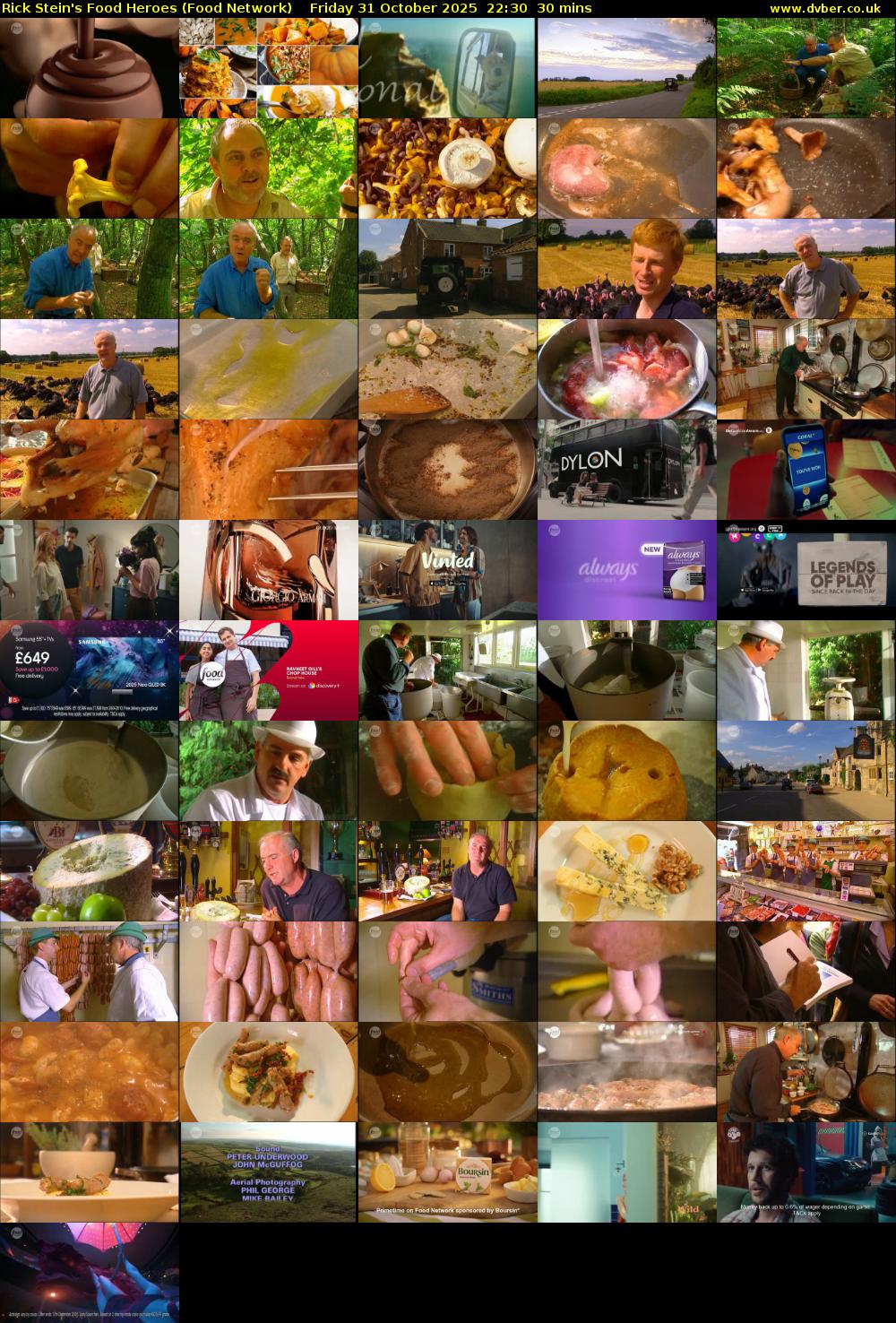 Rick Stein's Food Heroes (Food Network) Friday 31 October 2025 22:30 - 23:00