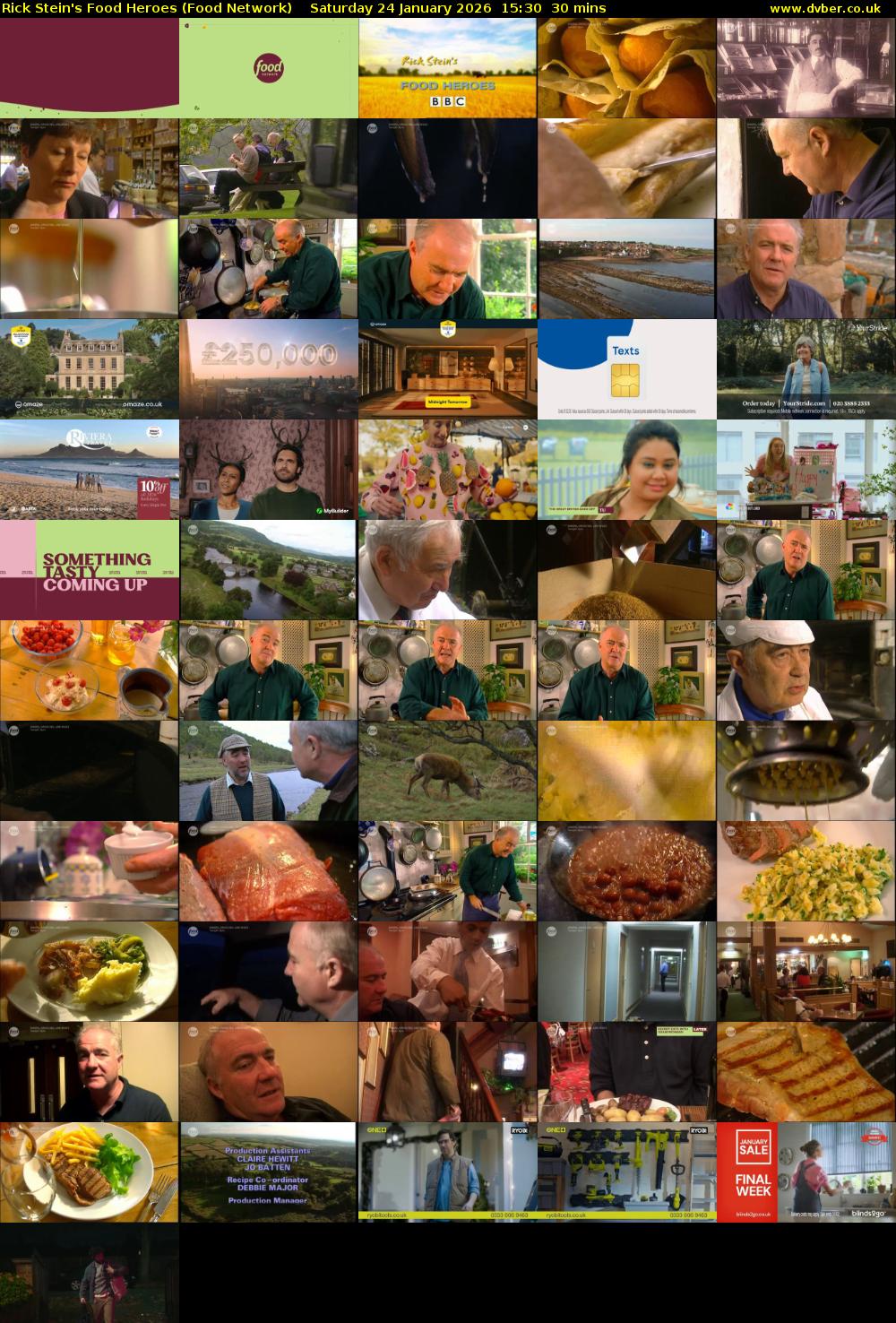 Rick Stein's Food Heroes (Food Network) Saturday 24 January 2026 15:30 - 16:00