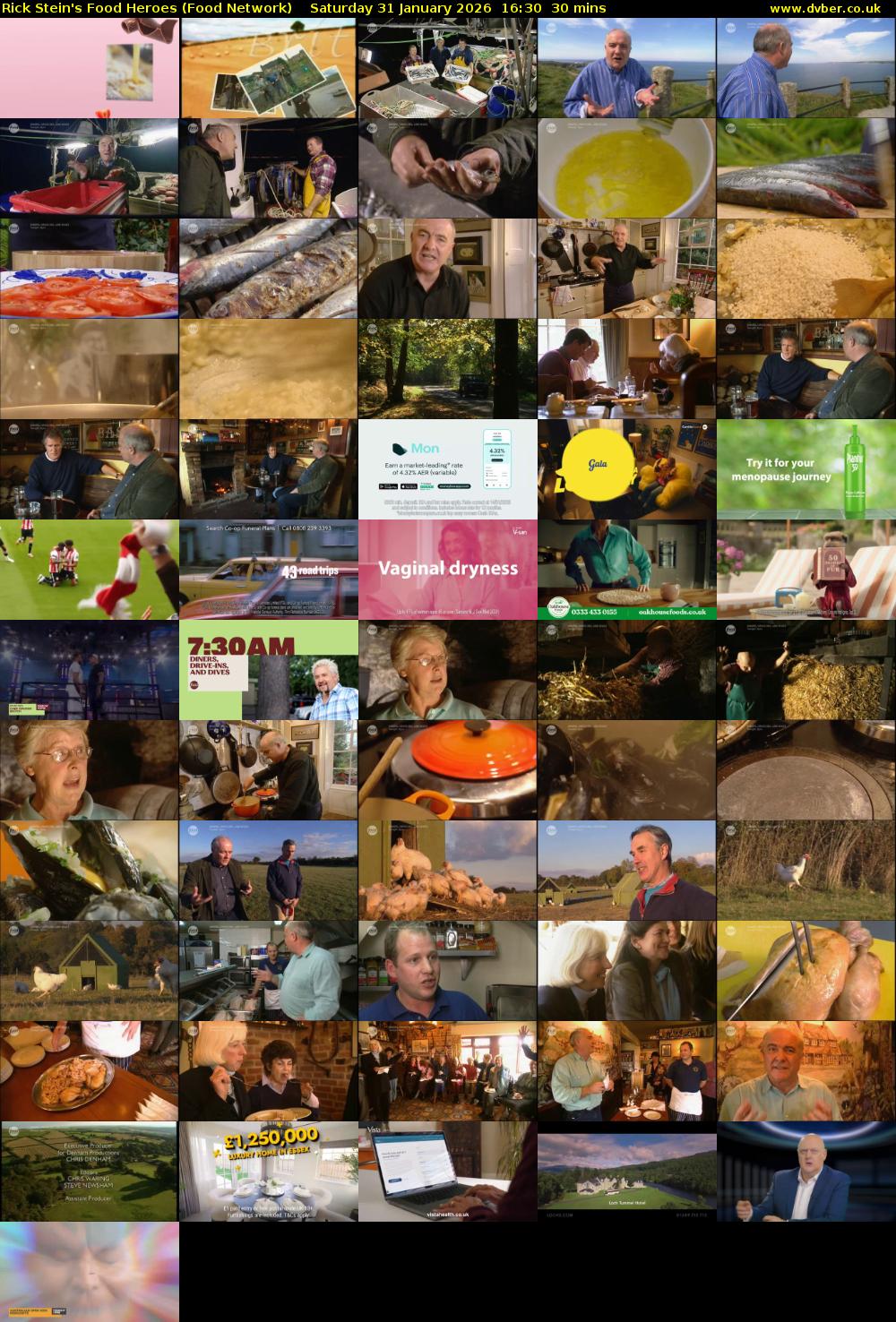 Rick Stein's Food Heroes (Food Network) Saturday 31 January 2026 16:30 - 17:00
