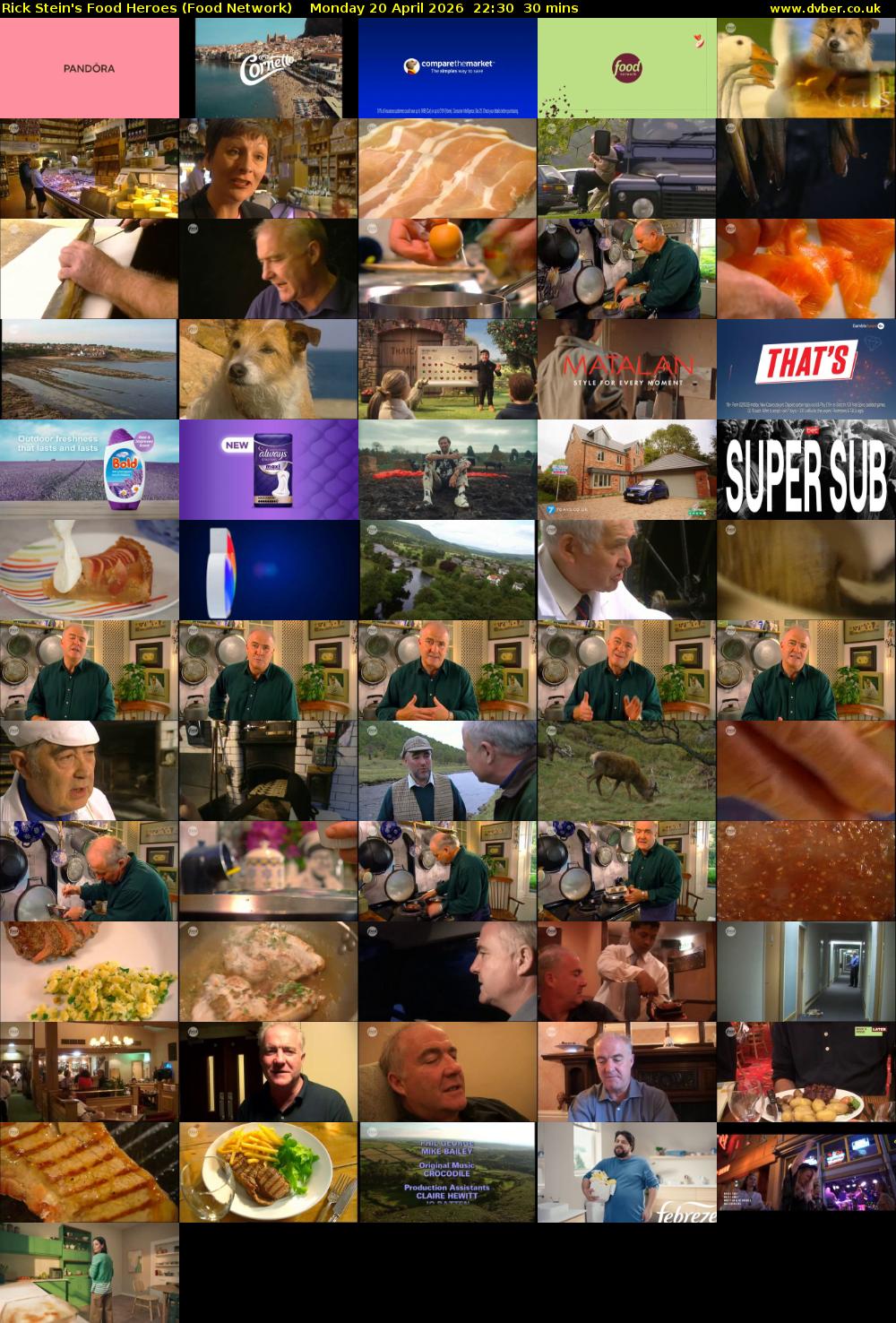 Rick Stein's Food Heroes (Food Network) Monday 20 April 2026 22:30 - 23:00