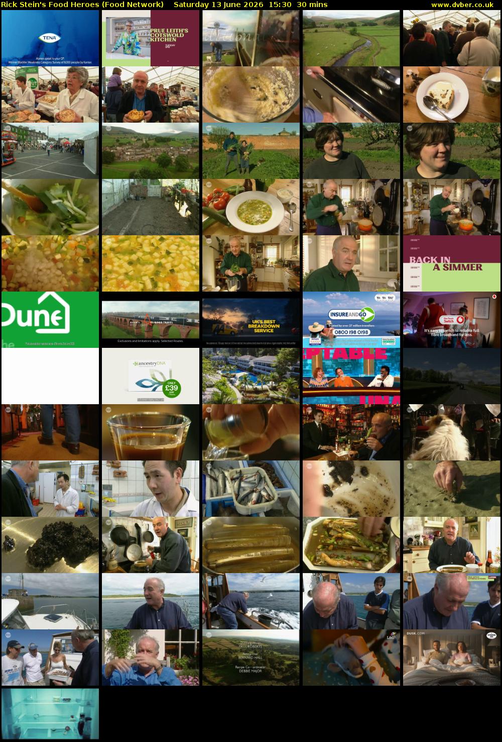 Rick Stein's Food Heroes (Food Network) Saturday 13 June 2026 15:30 - 16:00