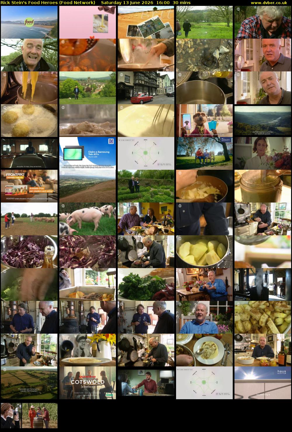 Rick Stein's Food Heroes (Food Network) Saturday 13 June 2026 16:00 - 16:30