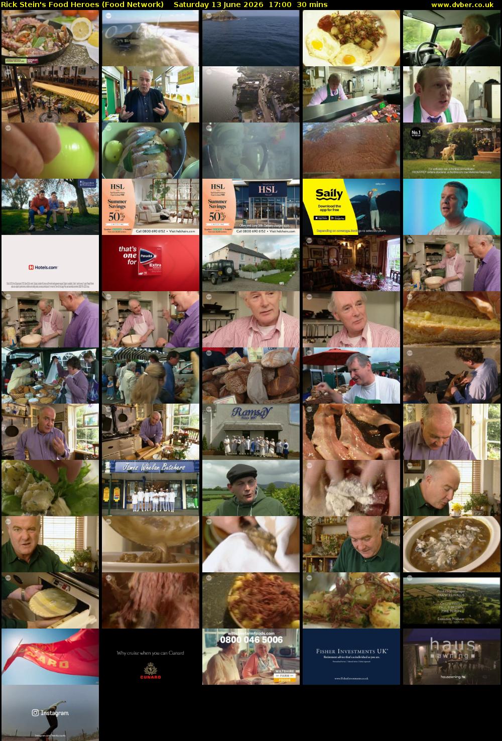 Rick Stein's Food Heroes (Food Network) Saturday 13 June 2026 17:00 - 17:30