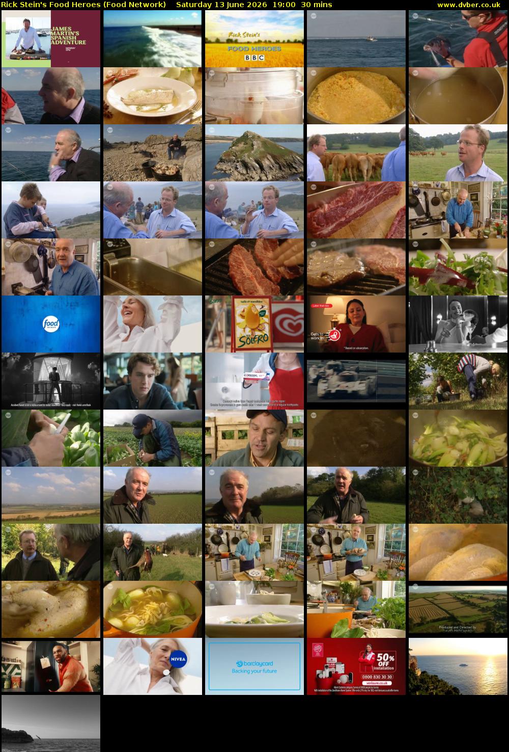 Rick Stein's Food Heroes (Food Network) Saturday 13 June 2026 19:00 - 19:30