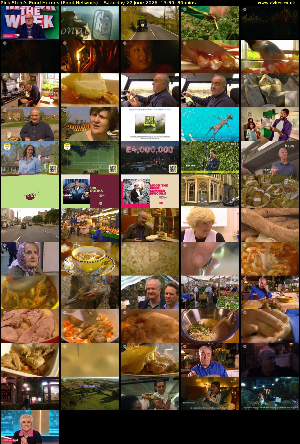 Rick Stein's Food Heroes (Food Network) Saturday 27 June 2026 15:30 - 16:00