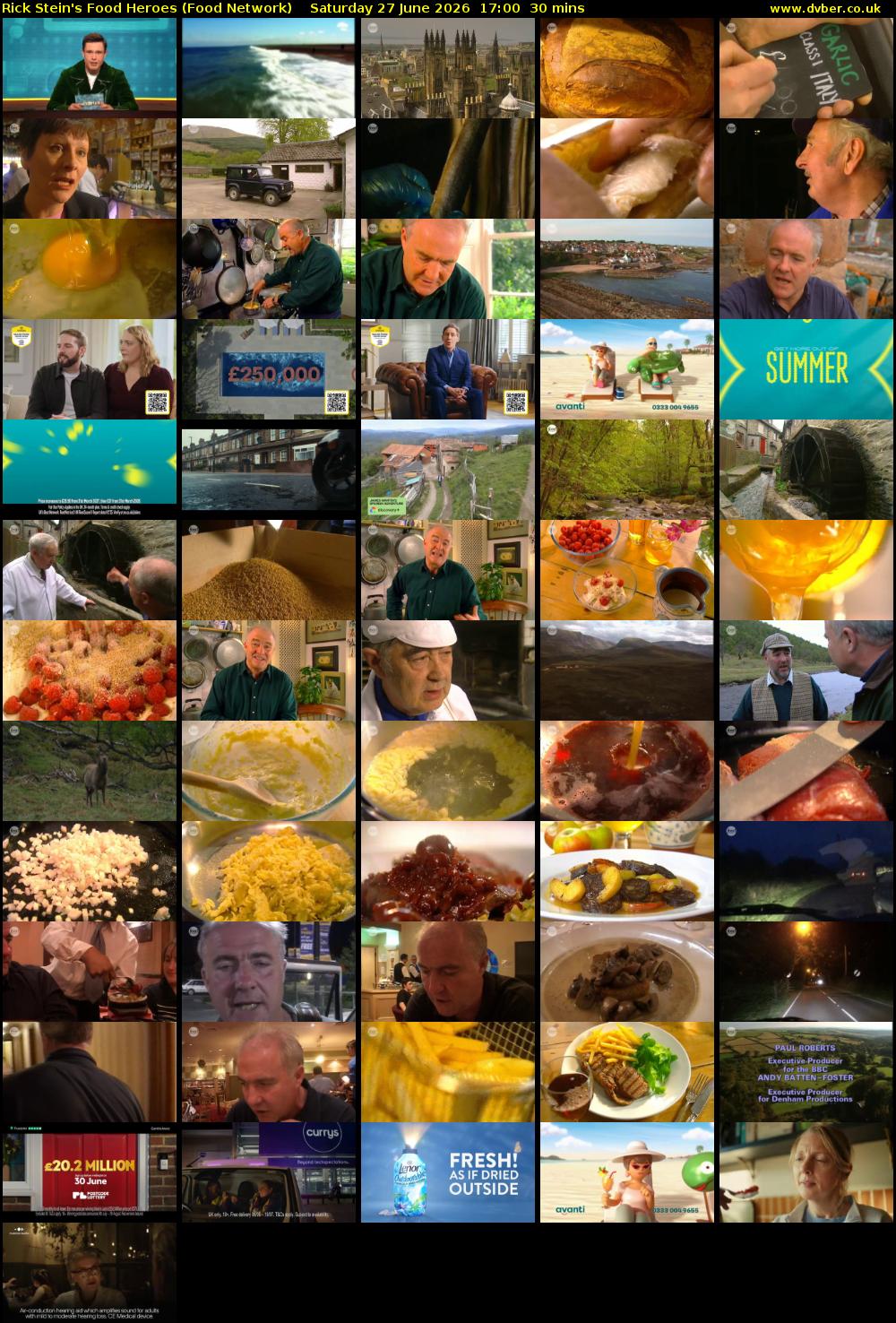 Rick Stein's Food Heroes (Food Network) Saturday 27 June 2026 17:00 - 17:30