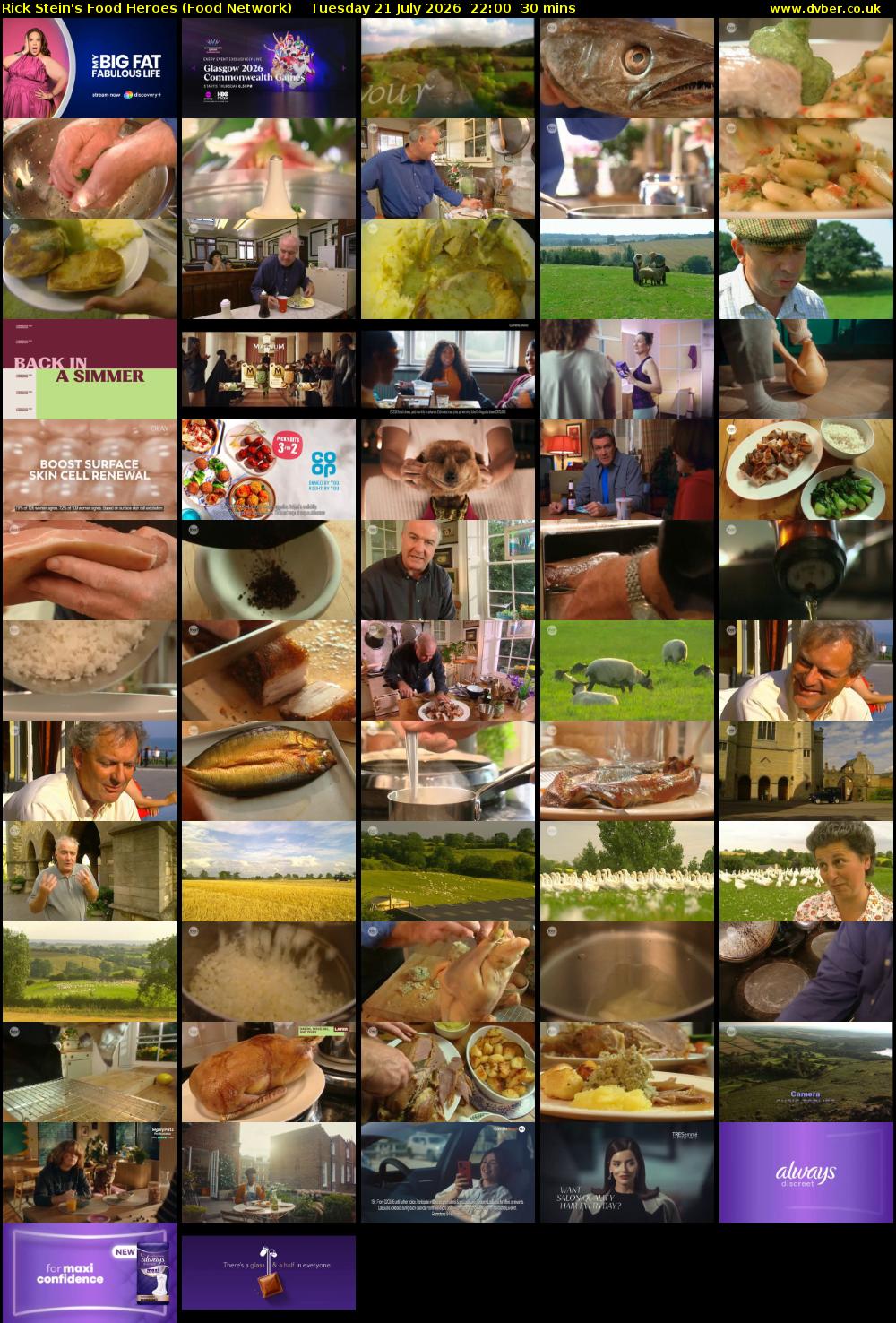 Rick Stein's Food Heroes (Food Network) Tuesday 21 July 2026 22:00 - 22:30