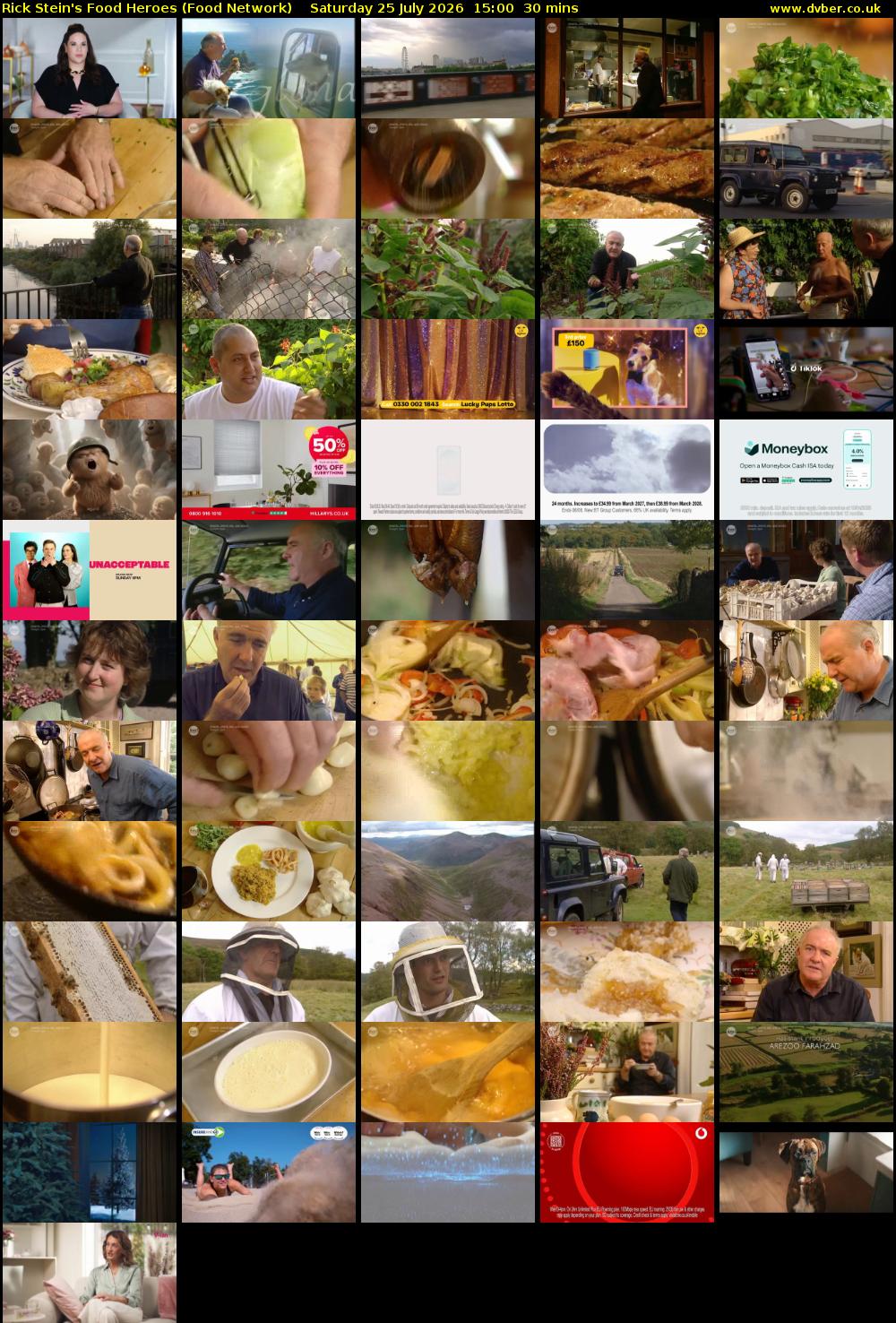 Rick Stein's Food Heroes (Food Network) Saturday 25 July 2026 15:00 - 15:30