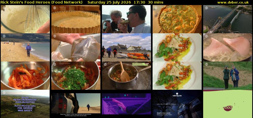 Rick Stein's Food Heroes (Food Network) Saturday 25 July 2026 17:30 - 18:00