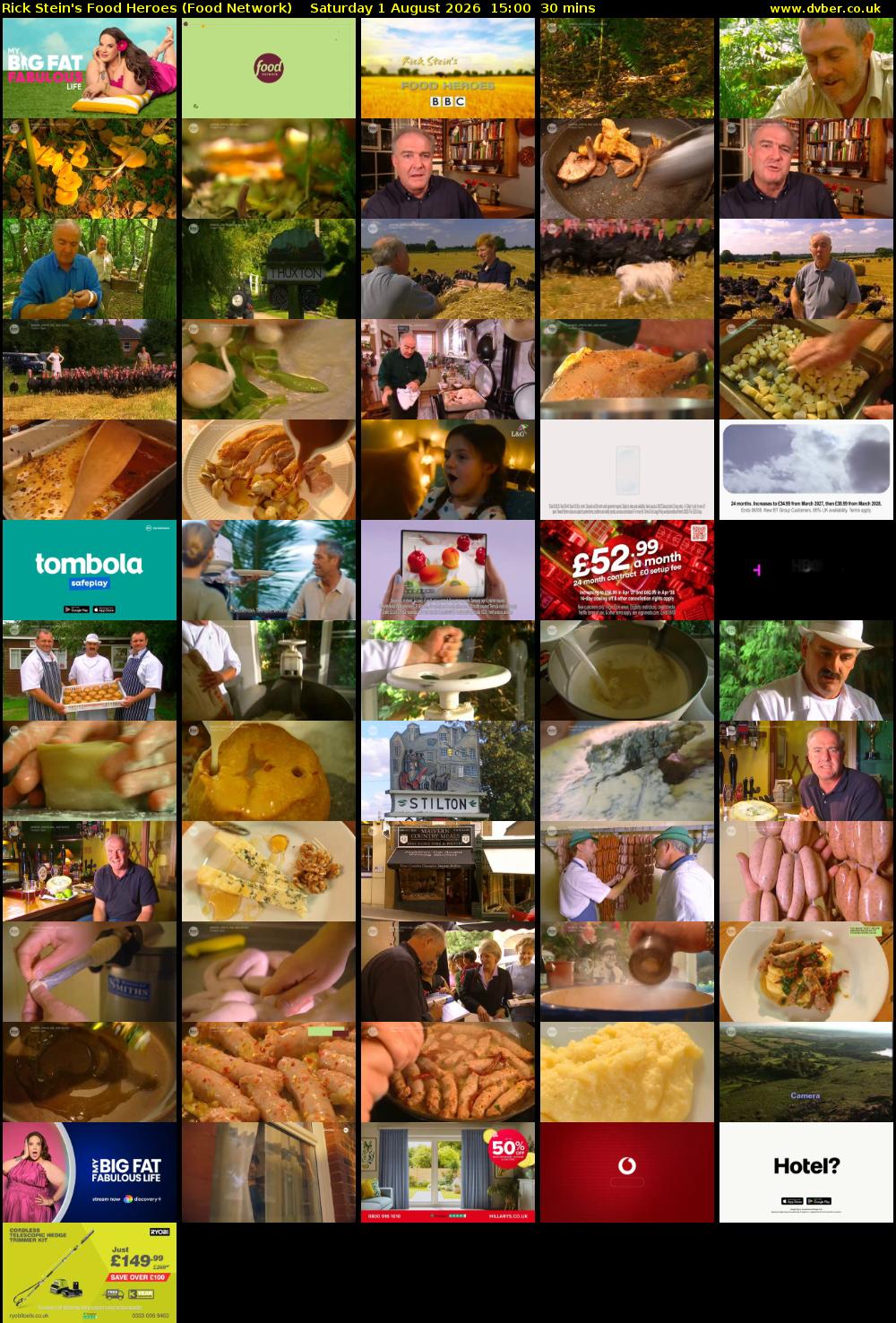 Rick Stein's Food Heroes (Food Network) Saturday 1 August 2026 15:00 - 15:30