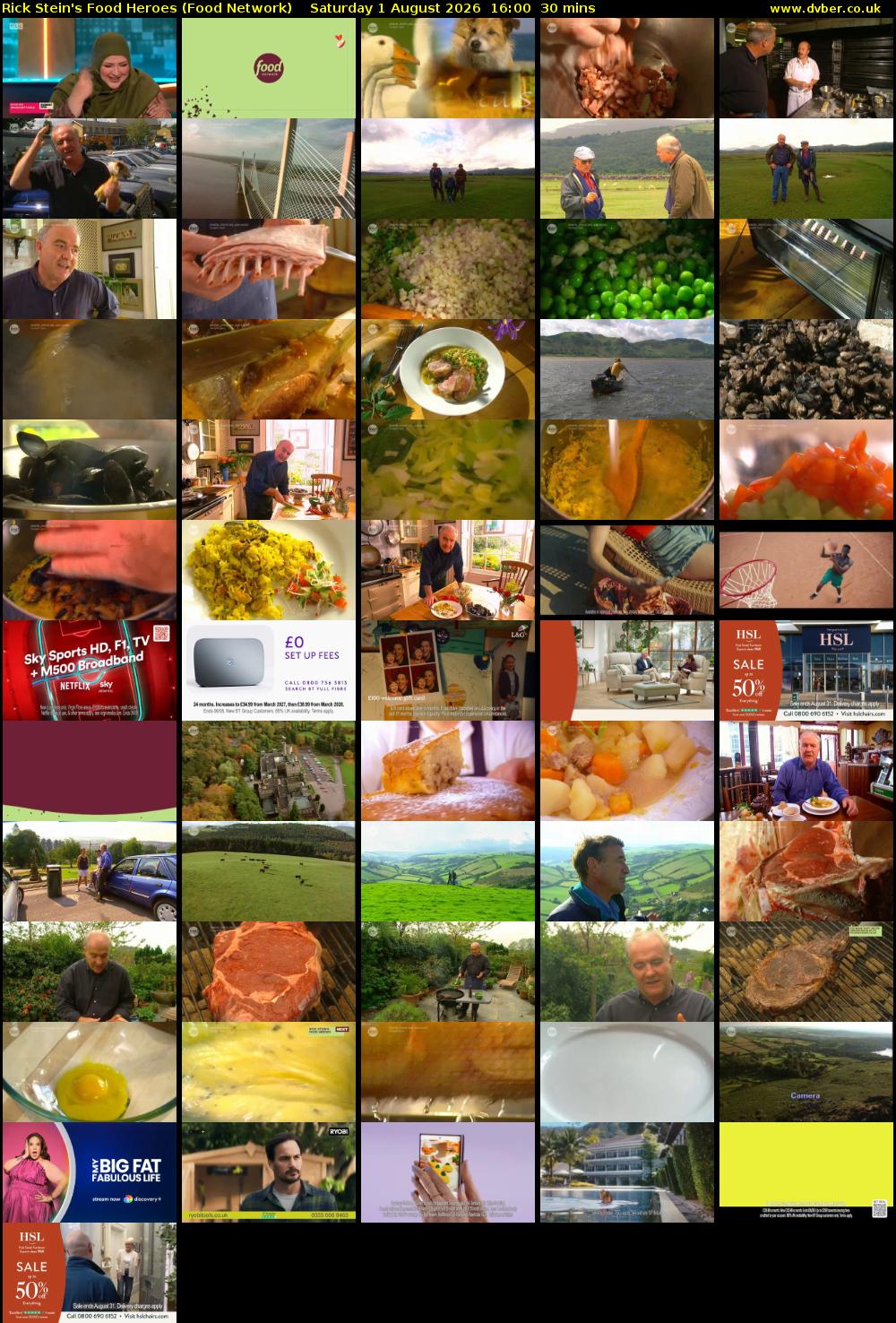 Rick Stein's Food Heroes (Food Network) Saturday 1 August 2026 16:00 - 16:30