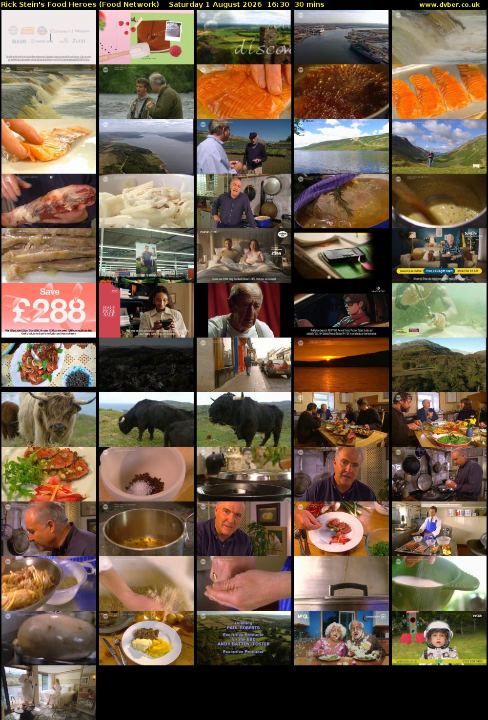 Rick Stein's Food Heroes (Food Network) Saturday 1 August 2026 16:30 - 17:00