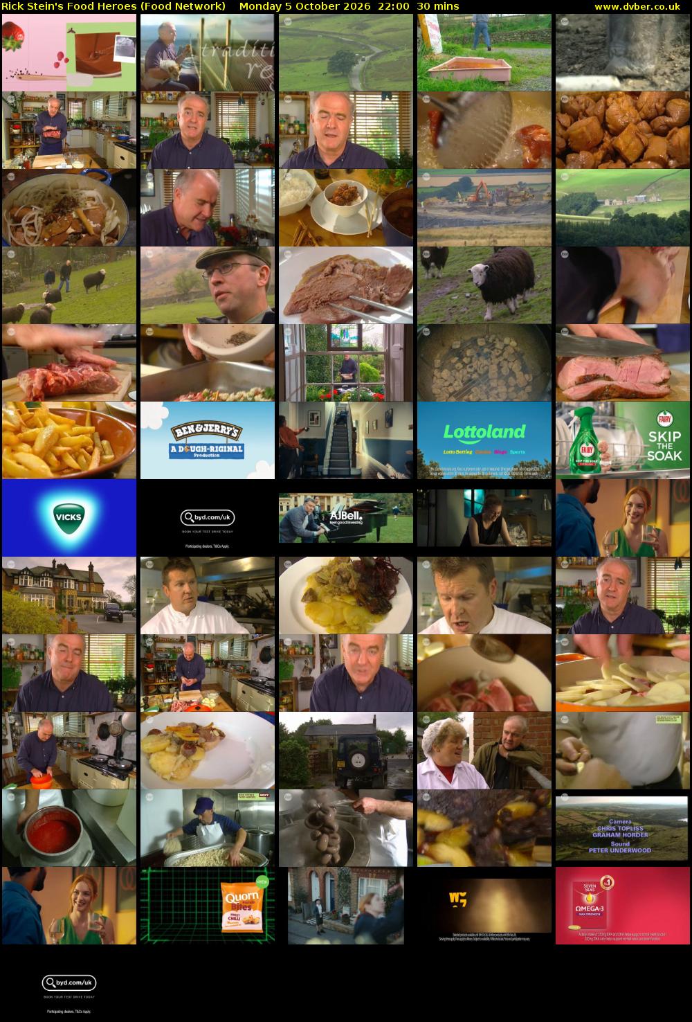 Rick Stein's Food Heroes (Food Network) Monday 5 October 2026 22:00 - 22:30