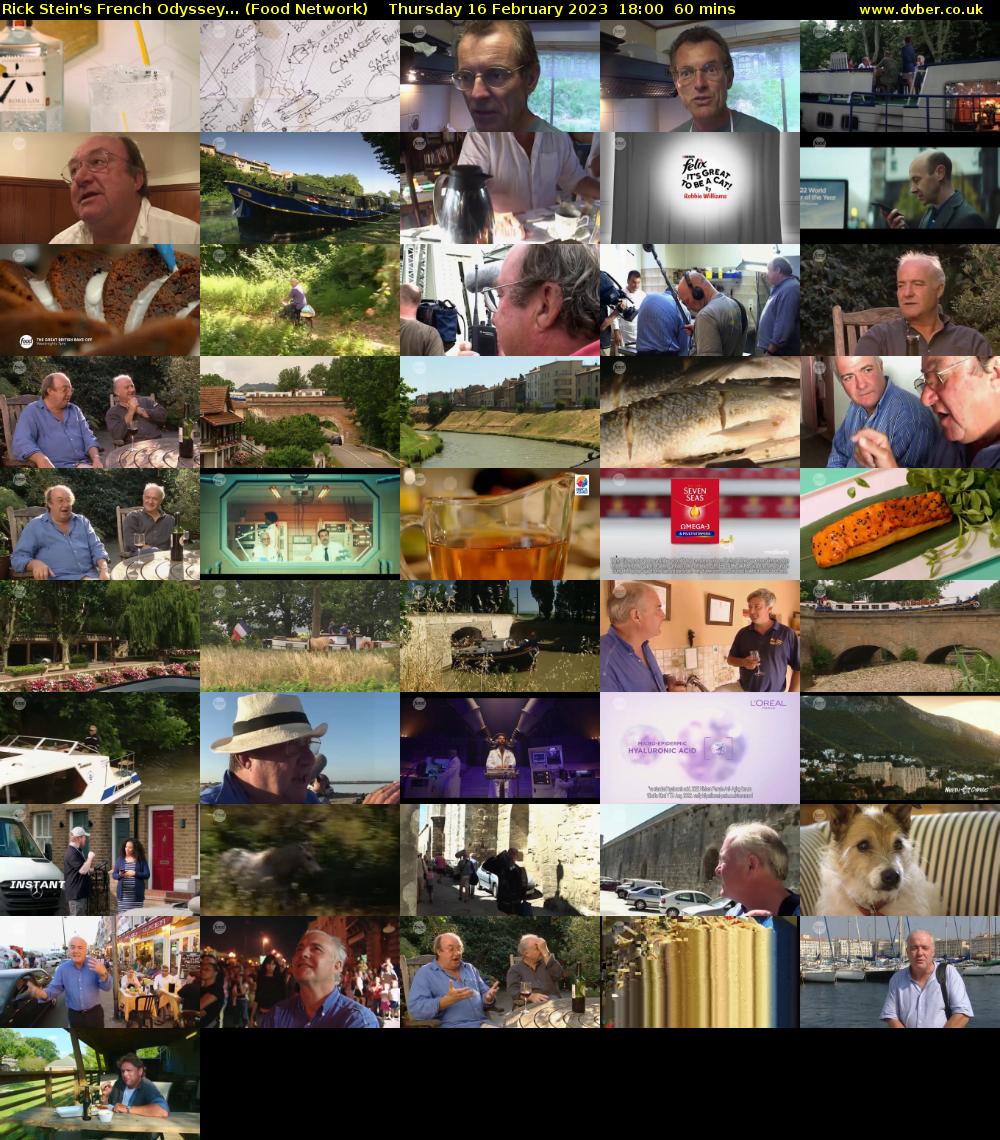 Rick Stein's French Odyssey... (Food Network) Thursday 16 February 2023 18:00 - 19:00
