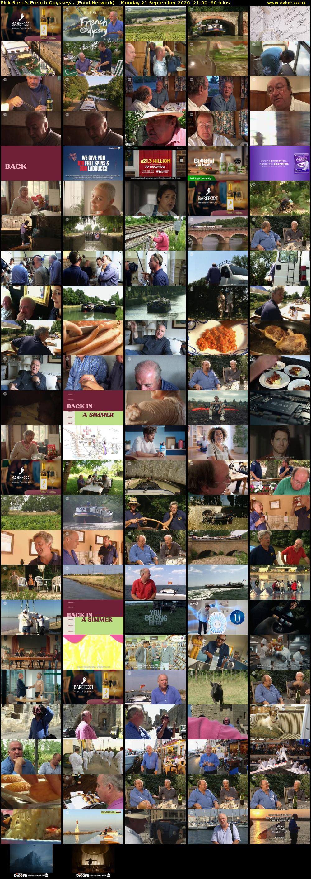 Rick Stein's French Odyssey... (Food Network) Monday 21 September 2026 21:00 - 22:00