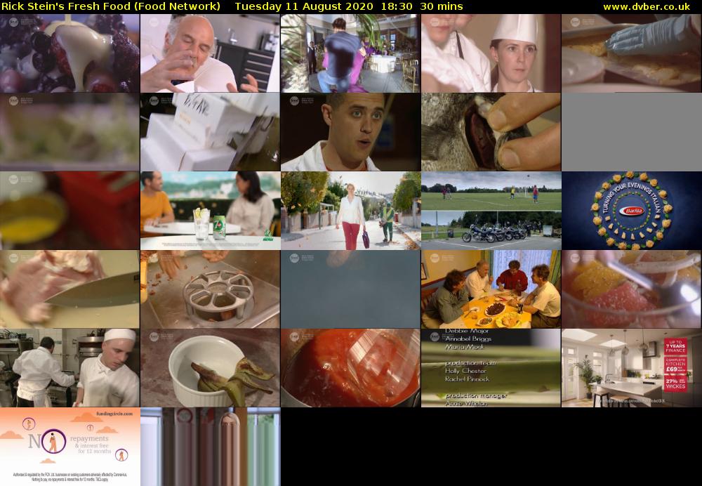 Rick Stein's Fresh Food (Food Network) Tuesday 11 August 2020 18:30 - 19:00