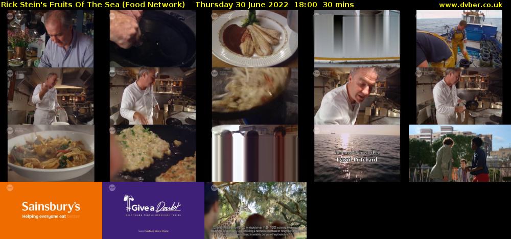 Rick Stein's Fruits Of The Sea (Food Network) Thursday 30 June 2022 18:00 - 18:30