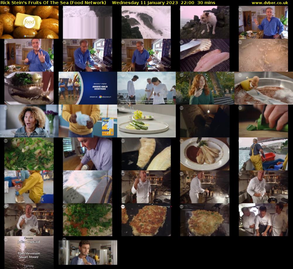 Rick Stein's Fruits Of The Sea (Food Network) Wednesday 11 January 2023 22:00 - 22:30