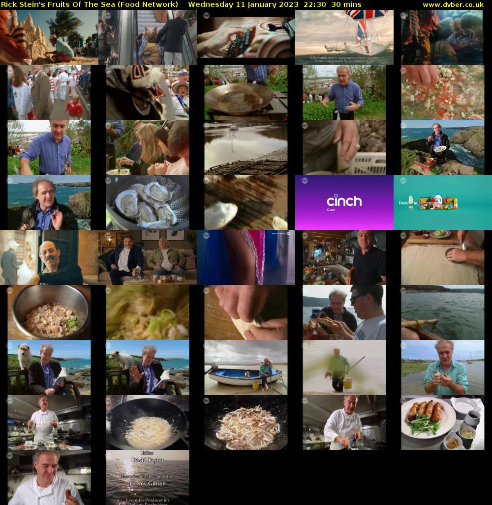 Rick Stein's Fruits Of The Sea (Food Network) Wednesday 11 January 2023 22:30 - 23:00