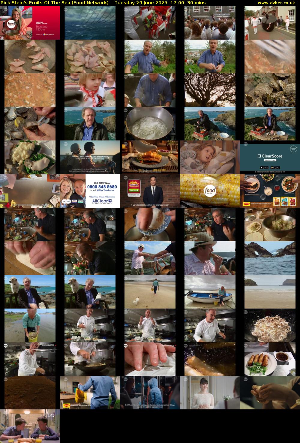 Rick Stein's Fruits Of The Sea (Food Network) Tuesday 24 June 2025 17:00 - 17:30
