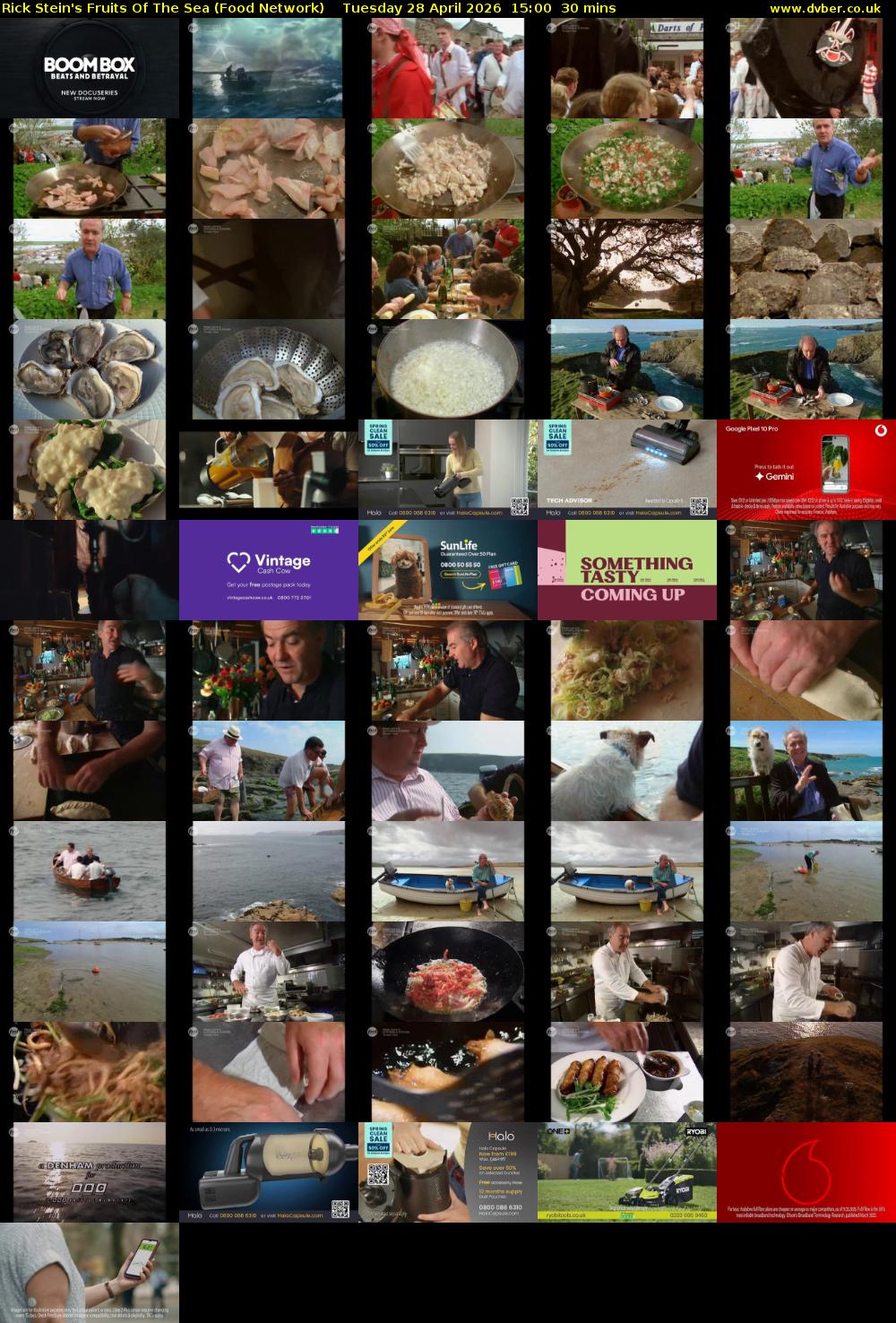 Rick Stein's Fruits Of The Sea (Food Network) Tuesday 28 April 2026 15:00 - 15:30