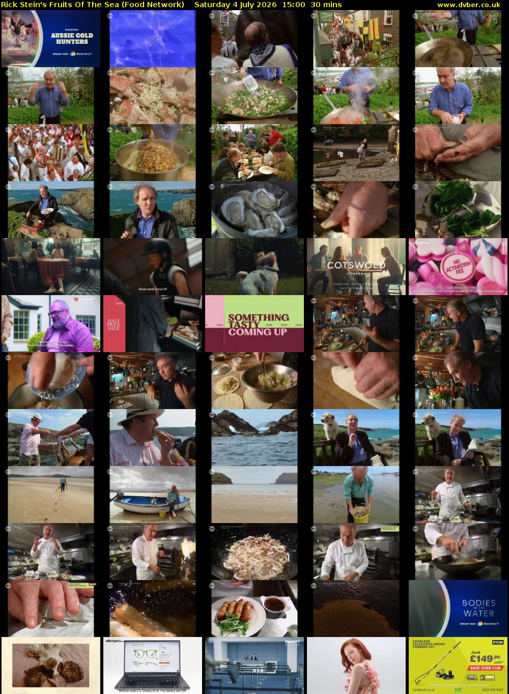 Rick Stein's Fruits Of The Sea (Food Network) Saturday 4 July 2026 15:00 - 15:30