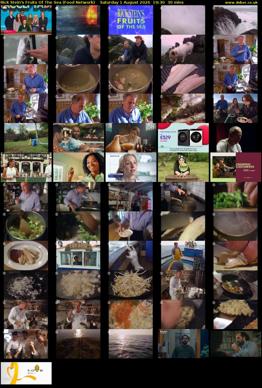 Rick Stein's Fruits Of The Sea (Food Network) Saturday 1 August 2026 19:30 - 20:00