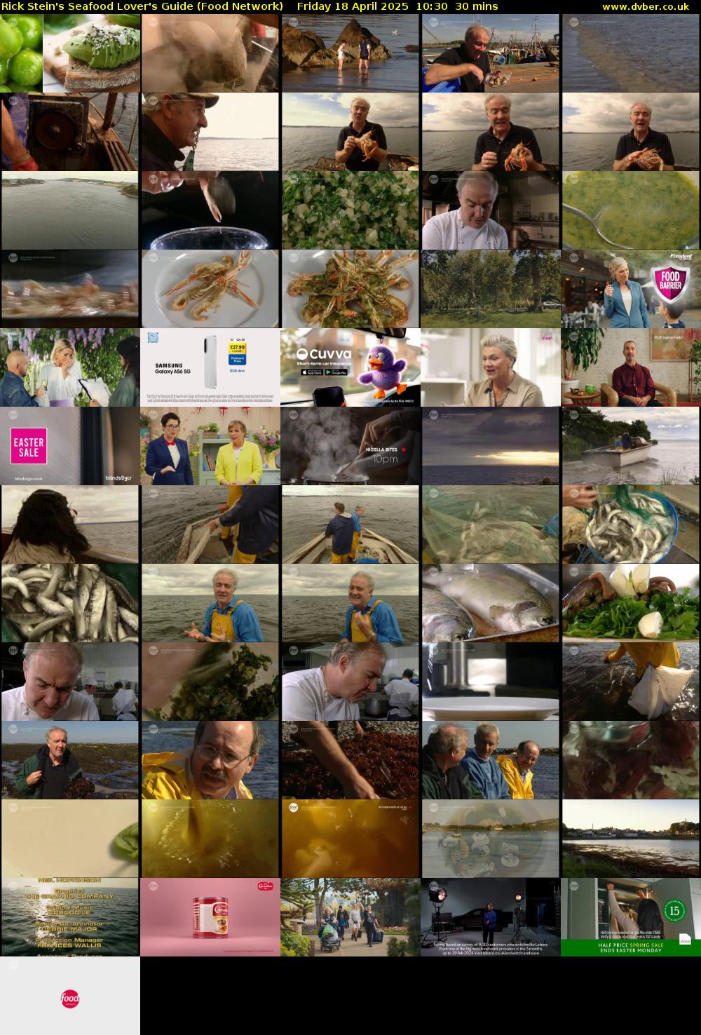 Rick Stein's Seafood Lover's Guide (Food Network) Friday 18 April 2025 10:30 - 11:00
